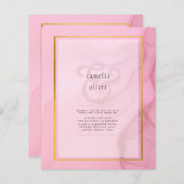 LeahG Blush Pink Gold INK Ombre Wedding INVITE