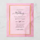 LeahG Blush Pink Gold INK Ombre Wedding INVITE (Vorderseite)