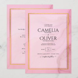 LeahG Blush Pink Gold INK Ombre Wedding INVITE Einladung