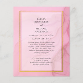 LeahG Blush Pink Gold INK Ombre Wedding INVITE Flyer