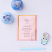 LeahG Blush Pink Gold INK Ombre Wedding INVITE Flyer (Einzeln)