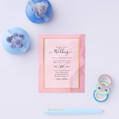 LeahG Blush Pink Gold INK Ombre Wedding INVITE Flyer (Einzeln)