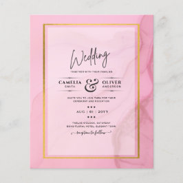 LeahG Blush Pink Gold INK Ombre Wedding INVITE Flyer