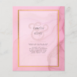 LeahG Blush Pink Gold INK Ombre Wedding INVITE Flyer
