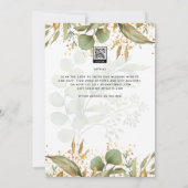 LeahG Botanical Greenery Gold Wedding Einladung (Rückseite)