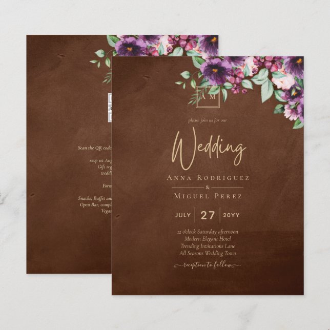 LeahG Brown Berry Plum Lila Wedding Herbst (Vorne/Hinten)