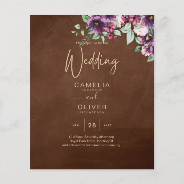 LeahG Brown Berry Plum Lila Wedding Herbst (Vorderseite)