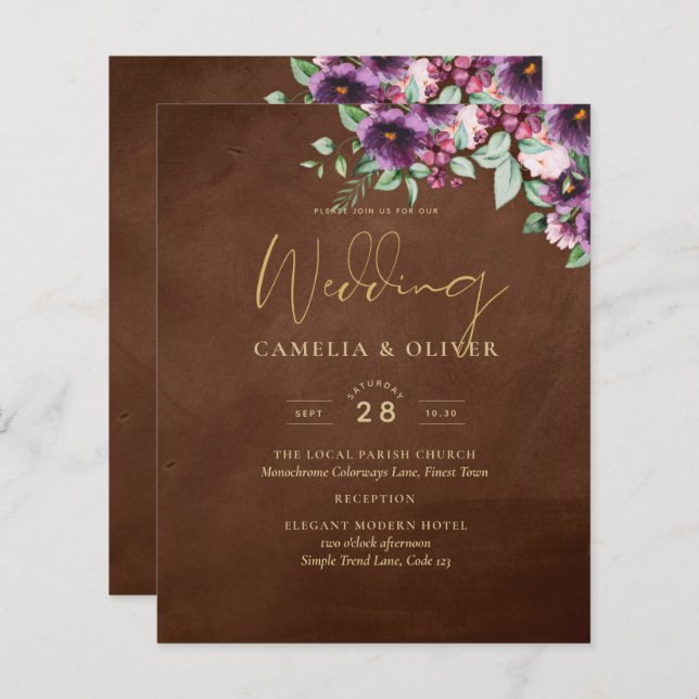 LeahG Brown Berry Plum Lila Wedding Herbst (Vorne/Hinten)