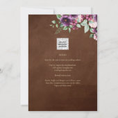 LeahG Brown Berry Plum Lila Wedding Herbst Einladung (Rückseite)
