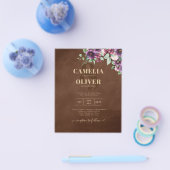 LeahG Brown Berry Plum Lila Wedding Herbst Flyer (Einzeln)