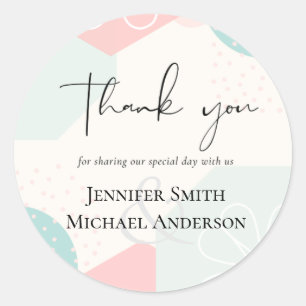 LeahG BUDGET Abstrakt Sea Shades Wedding Suite Runder Aufkleber