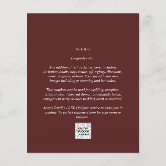 LeahG BUDGET Brunch Bubbly Brautparty Wedding Flyer (Hinten)