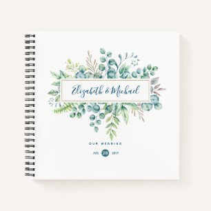 LeahG BUDGET Eukalyptus Greenery Wedding Gästebuch Notizblock