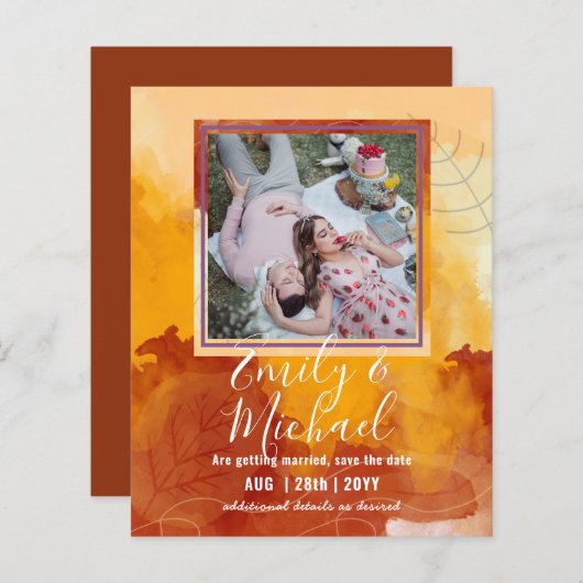 LeahG BUDGET FOTO Rett Dates Watercolor-Blätter (Vorne/Hinten)