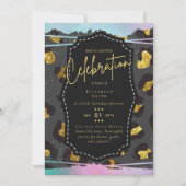 LeahG Budget Glam Chic Brautparty Unicorn Gold Einladung (Vorderseite)