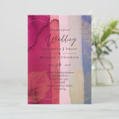 LeahG BUDGET Hochzeit Berry Red Lila Watercolor (Stehend Vorderseite)