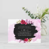 LeahG Budget Pink Rose Black Modern Wedding (Stehend Vorderseite)