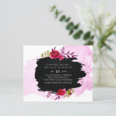 LeahG Budget Pink Rose Black Modern Wedding (Stehend Vorderseite)