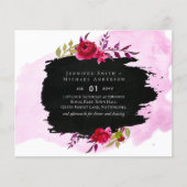LeahG Budget Pink Rose Black Modern Wedding (Vorderseite)