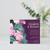 LeahG Budget Pink Roses Pflaume Moderne Hochzeitss (Stehend Vorderseite)