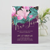 LeahG Budget Pink Roses Pflaume Moderne Hochzeitss (Stehend Vorderseite)