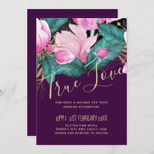 LeahG Budget Pink Roses Pflaume Moderne Hochzeitss (Vorne/Hinten)