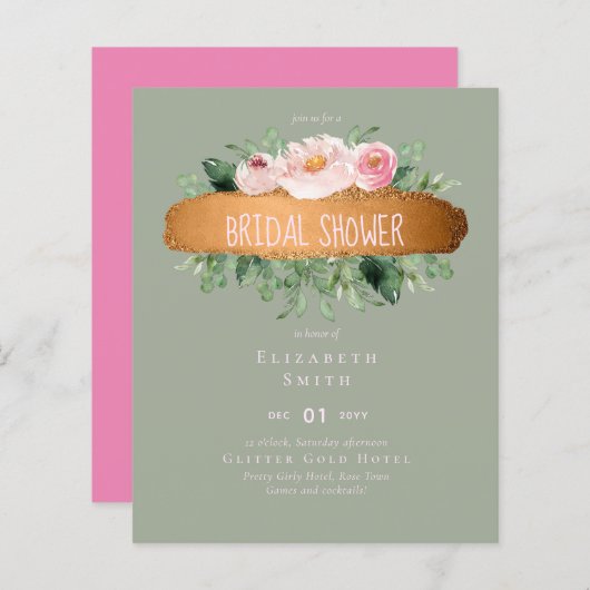 LeahG Budget Rose Glamour Girly Wedding (Vorne/Hinten)