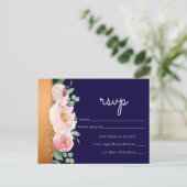 LeahG Budget Rose Gold Glam Wedding Postkarte (Stehend Vorderseite)
