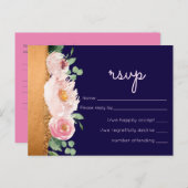 LeahG Budget Rose Gold Glam Wedding Postkarte (Vorne/Hinten)