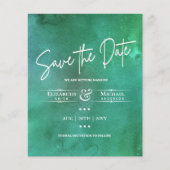 LeahG BUDGET Save the Date Aquarell Green (Vorderseite)