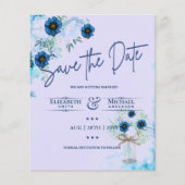 LeahG BUDGET Save the Date Blue Lilac Florals (Vorderseite)