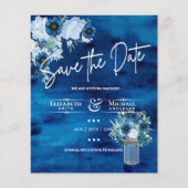 LeahG BUDGET Save the Date Blue Sage Floral (Vorderseite)