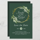 LeahG BUDGET Save the Date Grünanlage Wreath Moder (Vorne/Hinten)