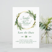 LeahG BUDGET Save the Date Grünanlage Wreath Moder (Stehend Vorderseite)