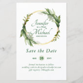 LeahG BUDGET Save the Date Grünanlage Wreath Moder (Vorderseite)