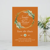 LeahG BUDGET Save the Date Grünanlage Wreath Moder (Stehend Vorderseite)