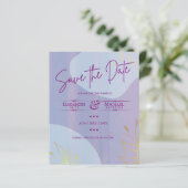 LeahG BUDGET Save the Date Magenta Gold Abstrakt (Stehend Vorderseite)