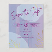 LeahG BUDGET Save the Date Magenta Gold Abstrakt (Vorderseite)