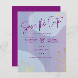 LeahG BUDGET Save the Date Magenta Gold Abstrakt