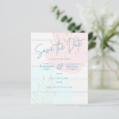 LeahG BUDGET Save the Date Pink Blue Gold Abstrakt (Stehend Vorderseite)