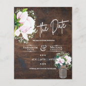 LeahG BUDGET Save the Date Rosa Magnolias (Vorderseite)