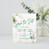 LeahG BUDGET Save the Date Rustikale Magnolien (Stehend Vorderseite)