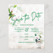 LeahG BUDGET Save the Date Rustikale Magnolien (Vorderseite)