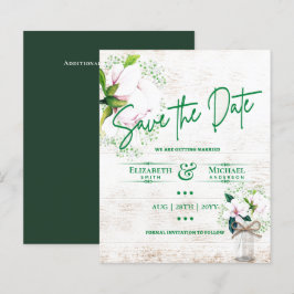 LeahG BUDGET Save the Date Rustikale Magnolien