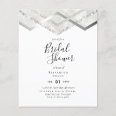 LeahG Budget Silver Deko Brautparty Einladung (Vorderseite)