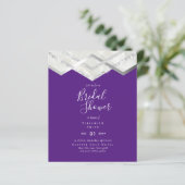 LeahG Budget Silver Deko Brautparty Einladung (Stehend Vorderseite)