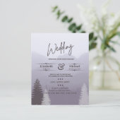 LeahG BUDGET Snowy Mountain Wedding Einladung (Stehend Vorderseite)