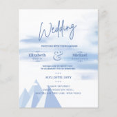 LeahG BUDGET Snowy Mountain Wedding Einladung (Vorderseite)
