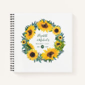 LeahG Budget Sunflowers Wreath BUCKET LIST Journal Notizblock (Vorderseite)