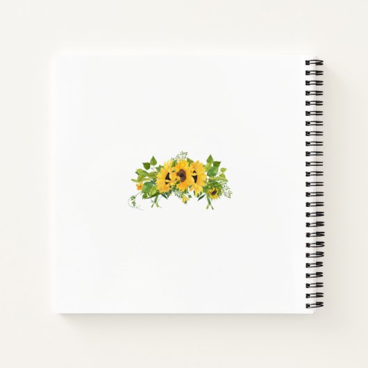 LeahG Budget Sunflowers Wreath BUCKET LIST Journal Notizblock (Rückseite)
